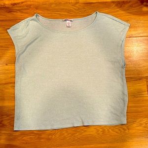 Victoria’s Secret- Ribbed Square Tee - Size XL - Blue